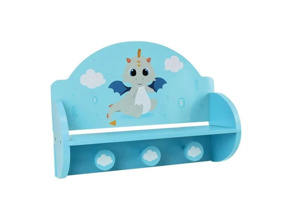 Léon Le Dragon 713338 ETAGERE PORTEMANTEAU Dimensions : ± H. 33 X L. 46 X P. 15 Cm Pour Enfant – Image 2