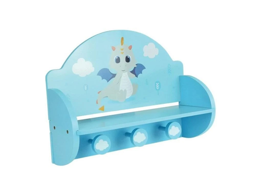 Léon Le Dragon 713338 ETAGERE PORTEMANTEAU Dimensions : ± H. 33 X L. 46 X P. 15 Cm Pour Enfant – Image 3