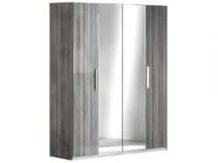 BETTY - Armoire 4 Portes Avec Miroir Central