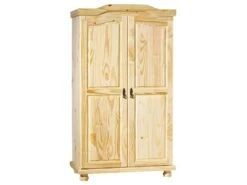 OLIVER - Armoire 2 Portes + Penderie Bois Massif Naturel