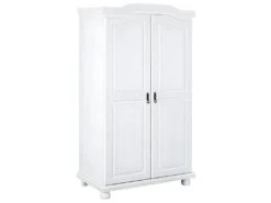 SYDNEY - Armoire 2 Portes + Penderie Bois Massif Vernis Blanc