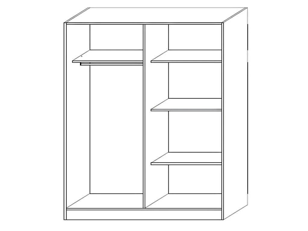 IZIA BLANCHE - Armoire 4 Portes Avec Penderie Et Miroir â Image 3