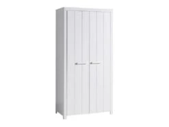 GASTON - Armoire 2 Portes Laqué Blanc