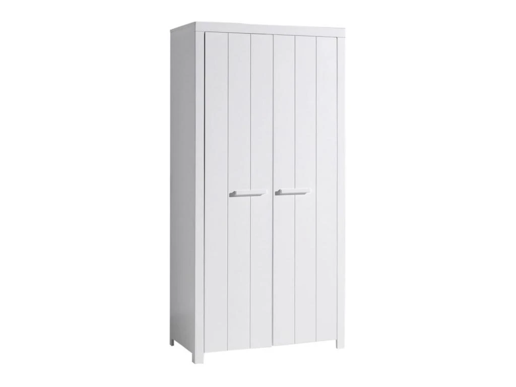 GASTON - Armoire 2 Portes Laqué Blanc