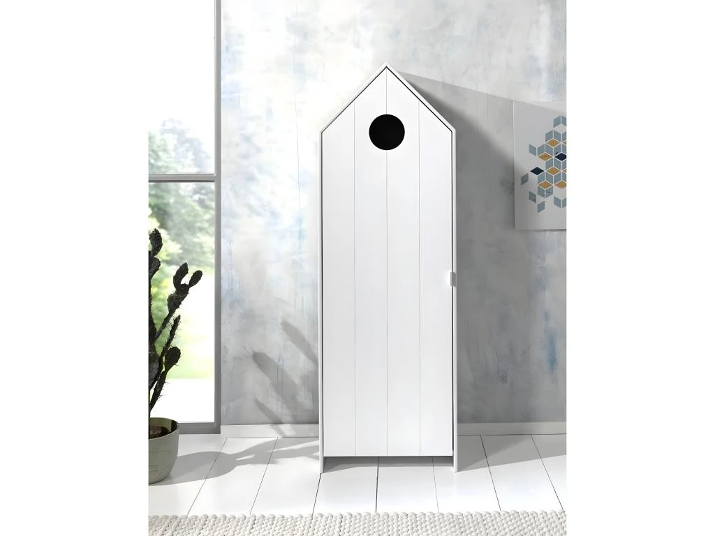 HAVRE - Armoire Cabane De Plage Blanche 1 Porte – Image 2