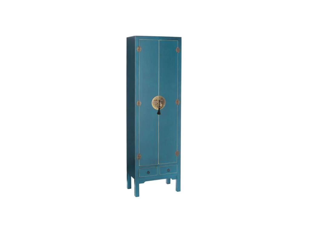 Armoire LingĂšre 2 Portes, 2 Tiroirs Bleue Meuble Chinois - PEKIN