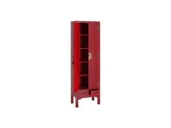 Armoire LingĂšre 2 Portes, 2 Tiroirs Rouge Meuble Chinois - PEKIN