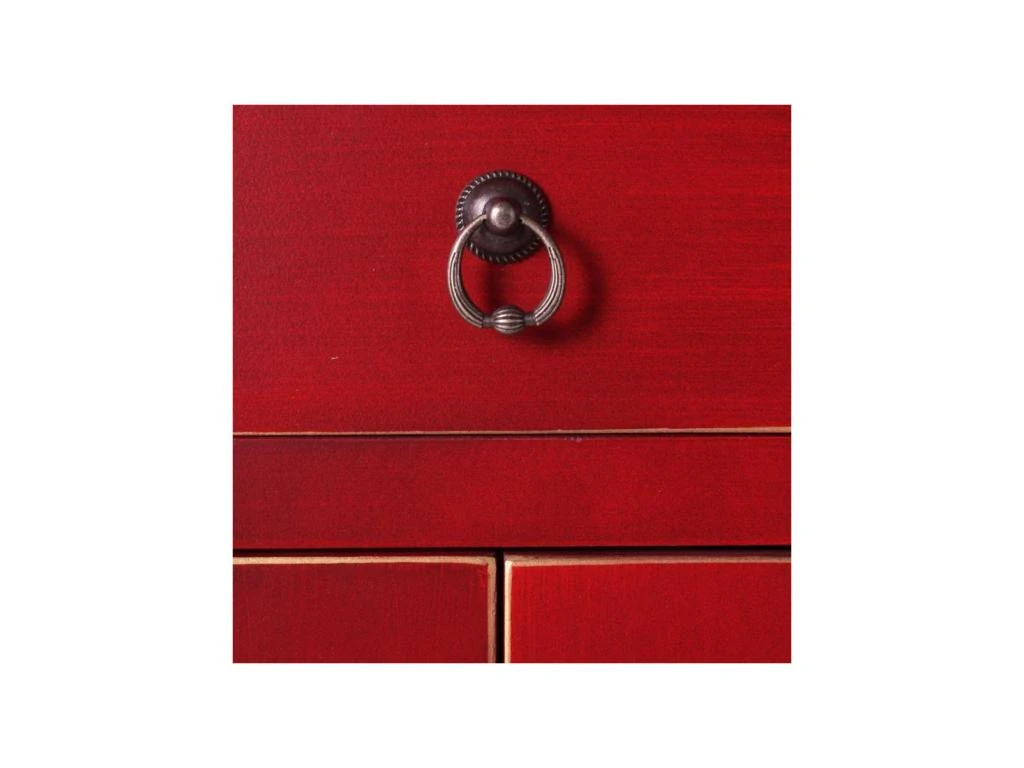 Armoire Lingère 2 Portes, 2 Tiroirs Rouge Meuble Chinois - PEKIN – Image 3