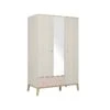 Armoire 3 Portes 1 Tiroir Bois Blanchi - SOLVEIG