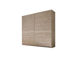 Armoire 2 Portes Coulissantes Noyer Clair/Argile - ANIECE