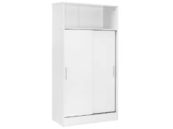 Accueil Armoire 2 Portes Coulissantes 157X82X38Cm Blanc - Venprodin