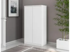 Armoire Haute Nevada2 Portes 147X77X39 Cm Blanc - Venprodin