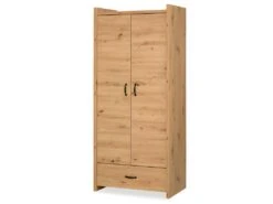 MINEA | Armoire ELISA L. 84 Cm Imitation ChĂŞne | 2 Portes + 1 Tiroir