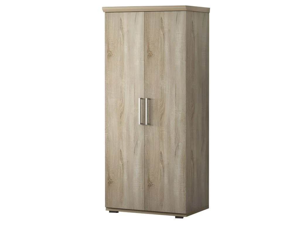Armoire, Garde-robe, Collection TOM, 2 Portes 80 Cm, Penderie Intégrée Chêne Sonoma