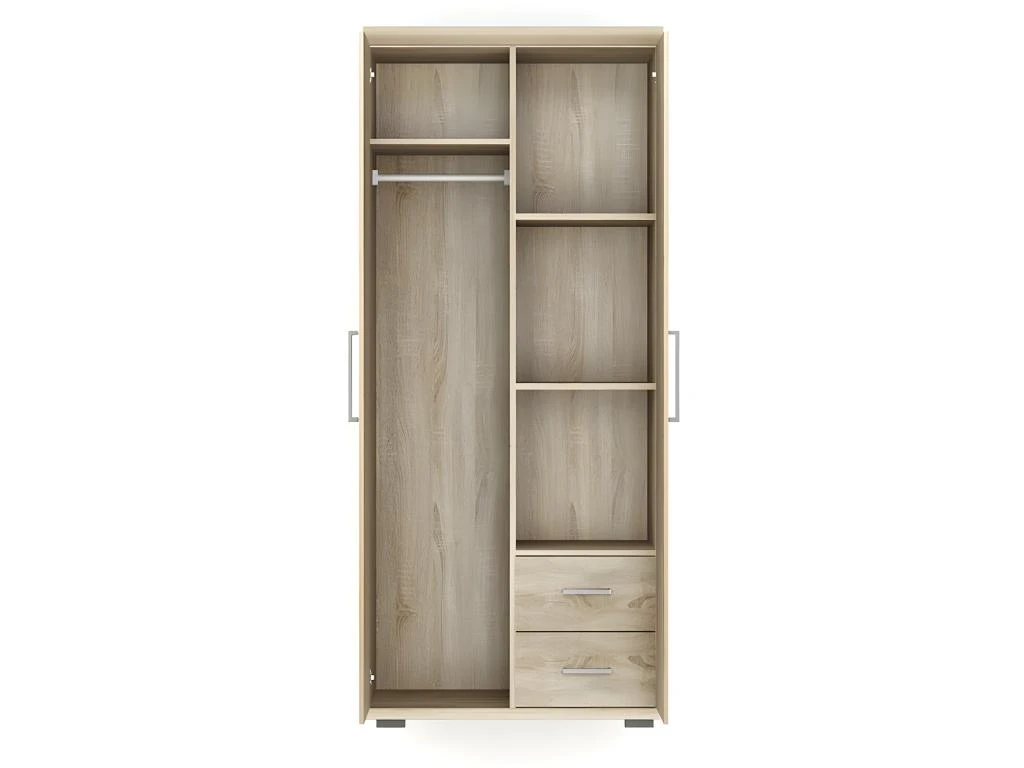 Armoire, Garde-robe, Collection TOM, 2 Portes 80 Cm, Penderie Intégrée Chêne Sonoma – Image 5