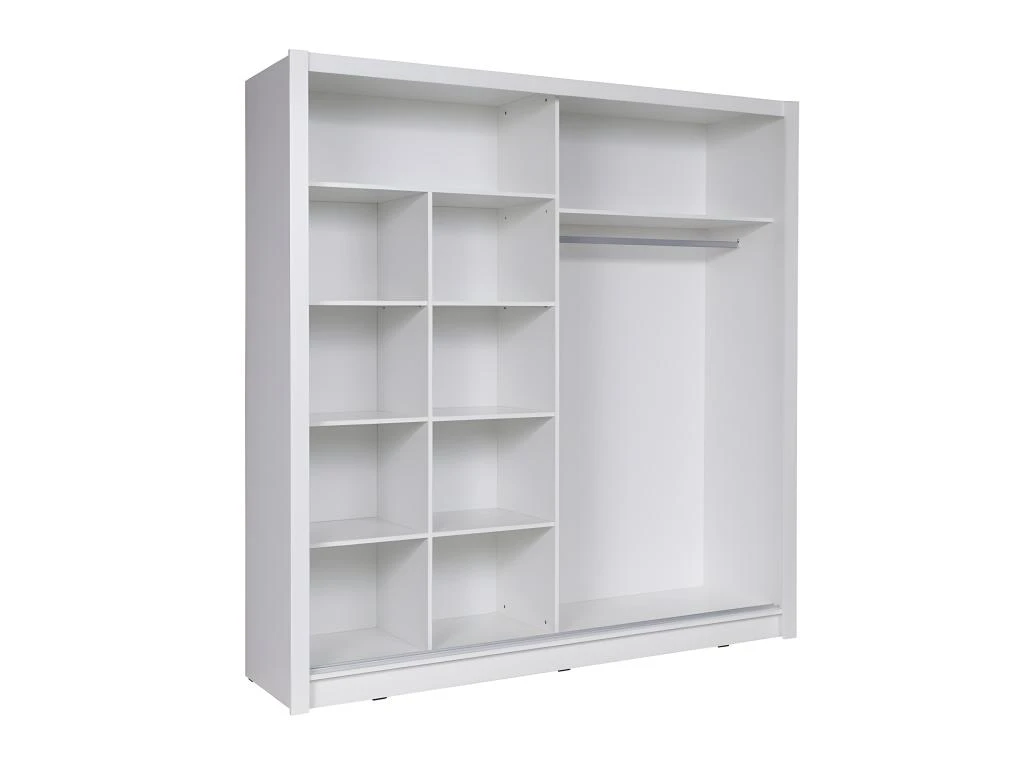 Armoire Collection BRESCIA, 2 Portes Coulissantes Coloris Noir Et Blanc, Penderie Intégrée. – Image 2