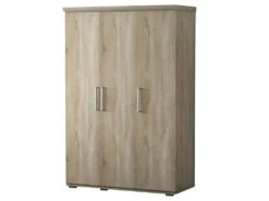 Armoire, Garde-robe, Collection TOM, 3 Portes 120 Cm, Penderie Intégrée Chêne Sonoma