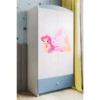 Armoire Enfant Fée Avec Des Ailes 2 Portes 1 Tiroir De Rangement - Bleu