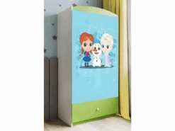 Armoire Enfant La Reine Des Neiges 2 Portes 1 Tiroir De Rangement - Vert