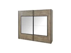 Armoire 2 Portes Coulissantes 245 Teinte ChĂȘne Moyen - NIKITO