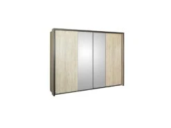 Armoire 2 Portes Coulissantes 245 Cm ChĂȘne + LEDs - LOPEL