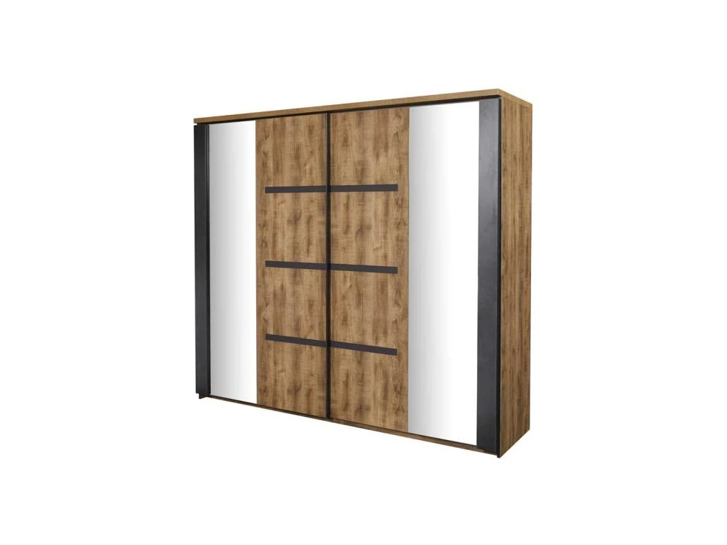 Armoire 2 Portes Coulissantes 245 Cm Bois Tropical - HADES