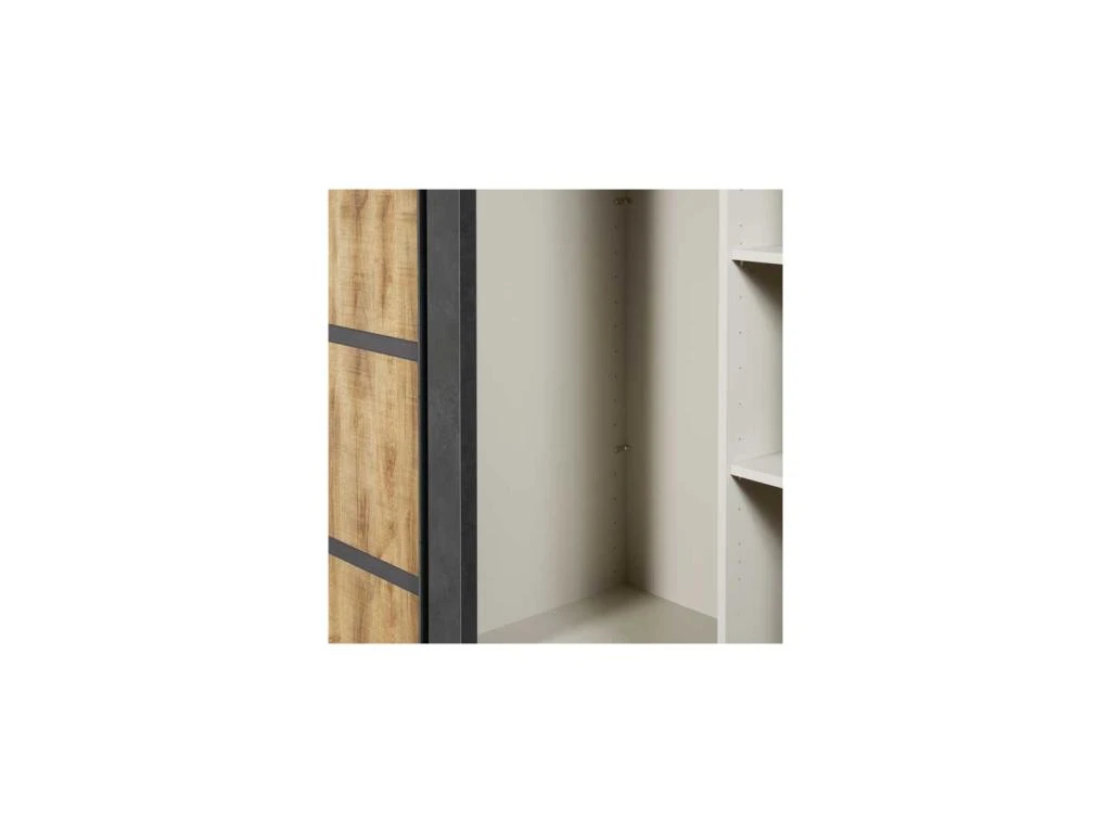 Armoire 2 Portes Coulissantes 245 Cm Bois Tropical - HADES – Image 6