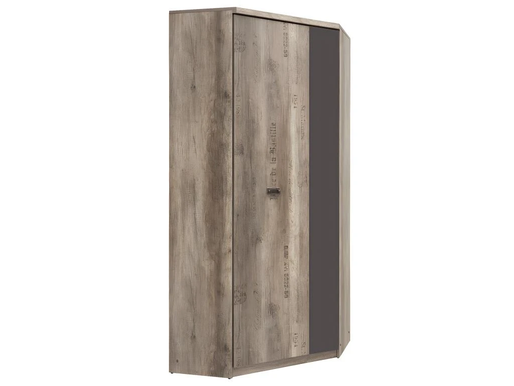 Armoire D'angle 2 Portes Abel Bois Et Gris