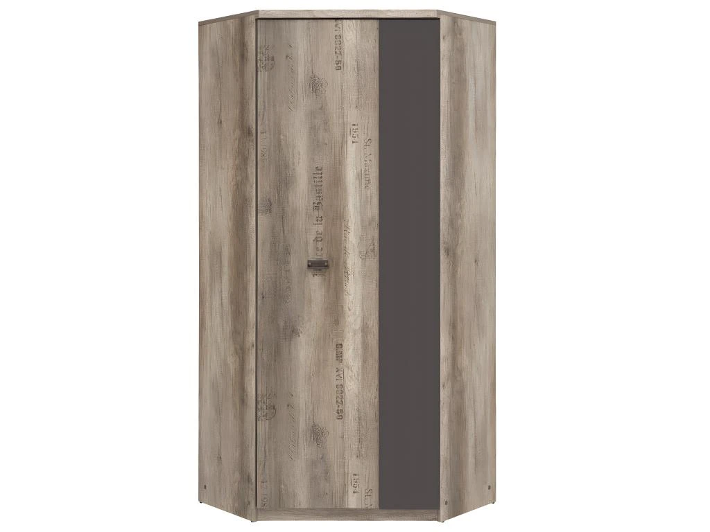 Armoire D'angle 2 Portes Abel Bois Et Gris – Image 3