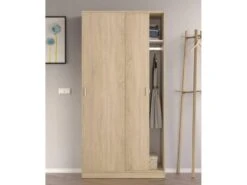 Armoire Coulissante 2 Portes ChĂȘne - RAFA - L 100 X L 50 X H 200 Cm