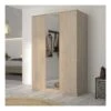 Armoire 3 Portes 1 Miroir Chêne Blond - MAILLE