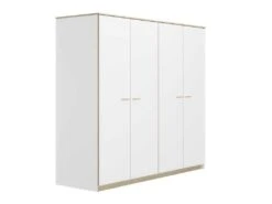 Armoire 4 Portes Blanc/ChĂȘne Blond - MAILLE