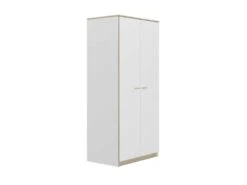 Armoire 2 Portes Blanc/Chêne Blond - MAILLE