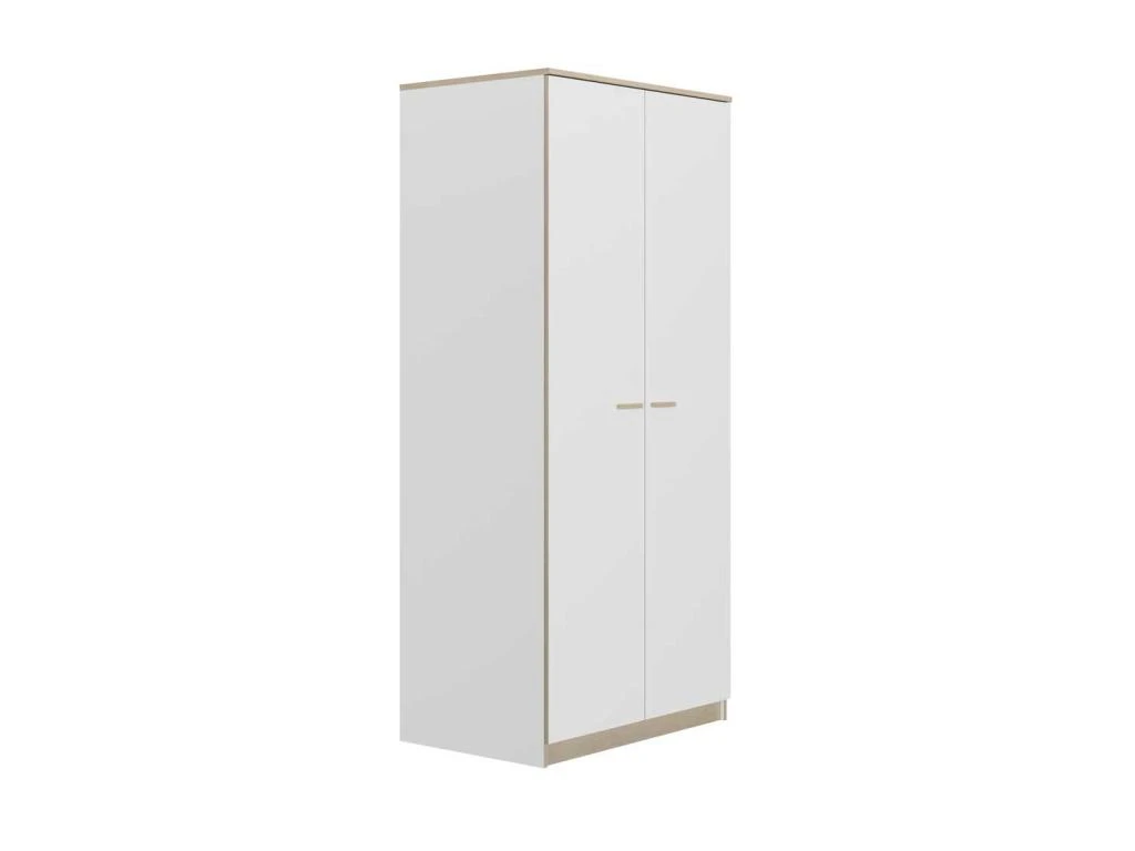 Armoire 2 Portes Blanc/ChĂȘne Blond - MAILLE