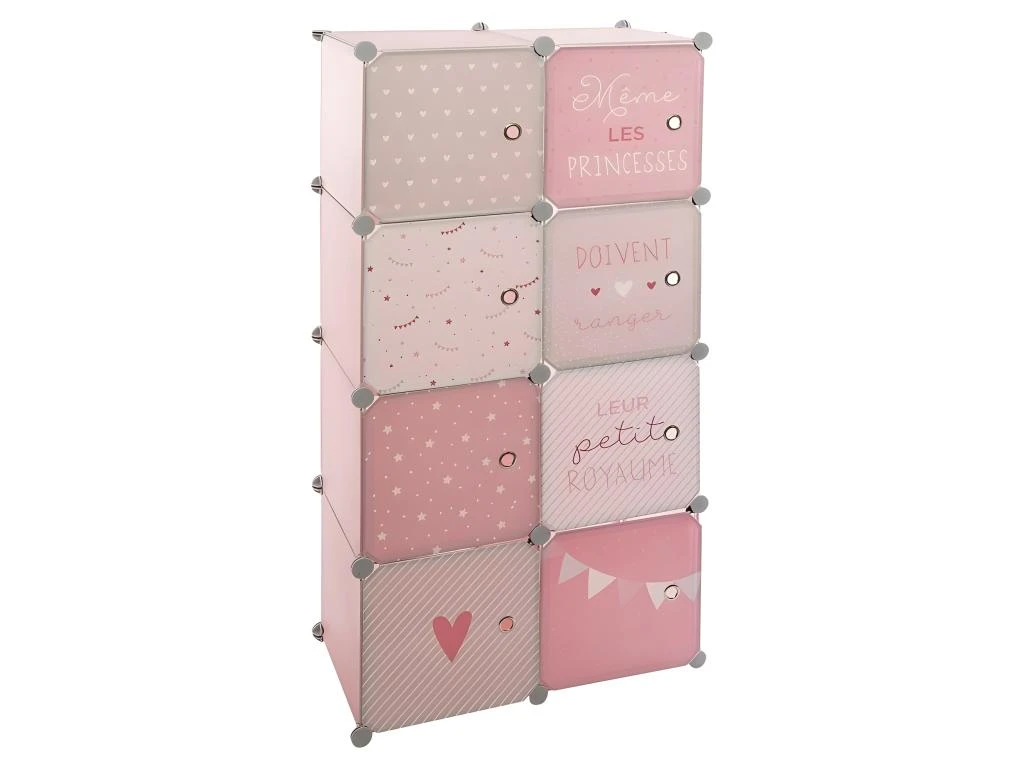 Rangement Enfant 8 Cases Rose Atmosphera - Rose