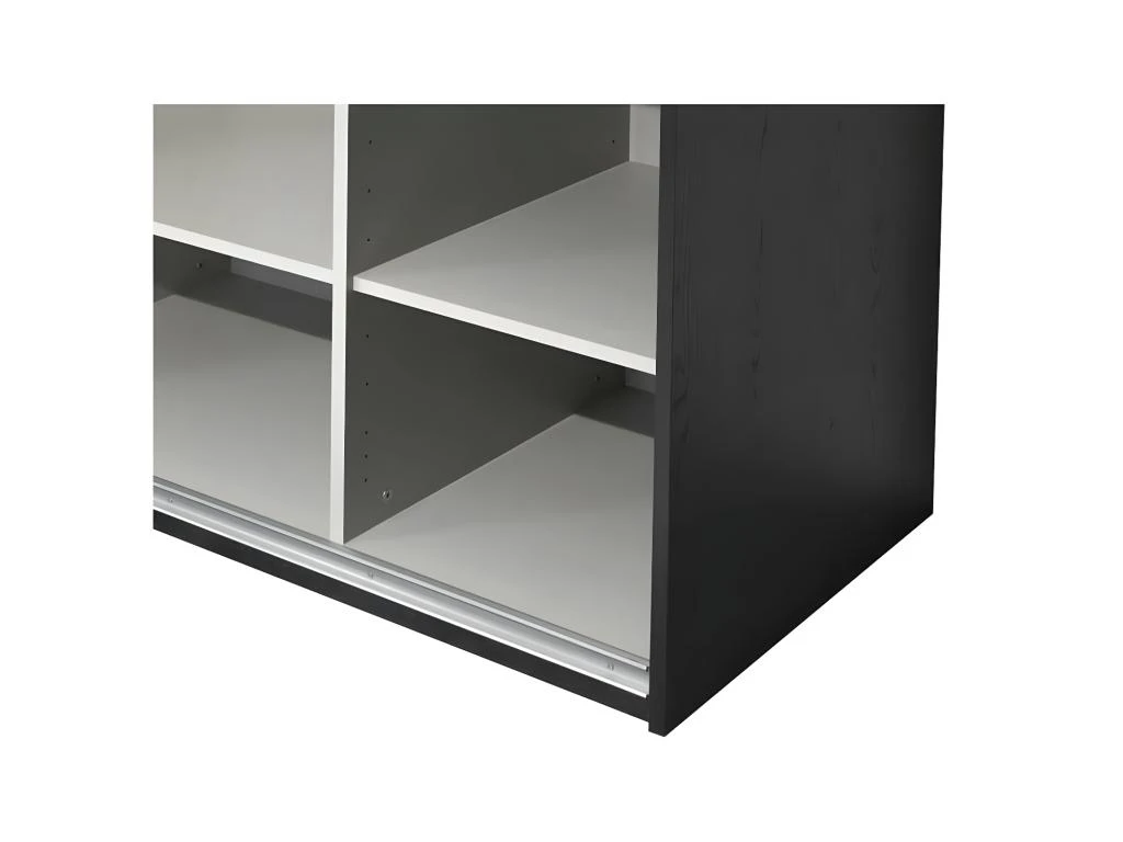 Armoire 2 Portes Coulissantes 217 Cm Bois Noir - UNYS – Image 6