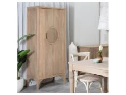 Armoire 2 Portes 2 Tiroirs Bois De Manguier - GOBE