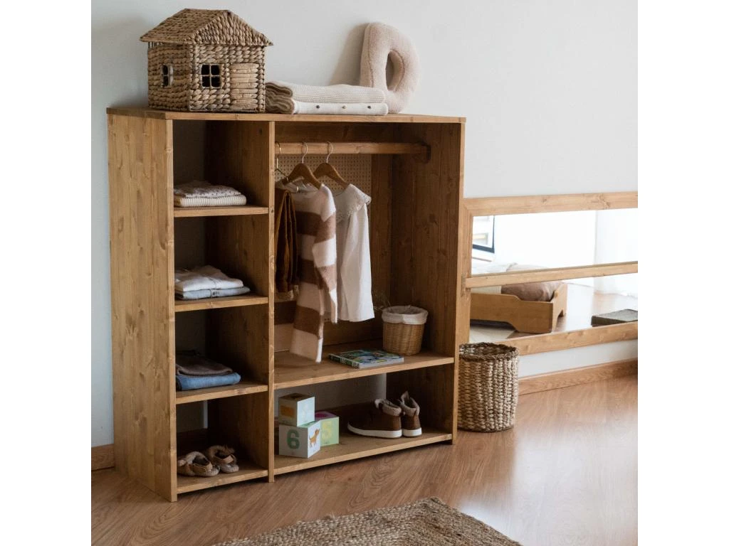 Armoire Montessori En Bois De Couleur Marron Clair – Image 2