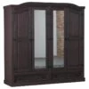 New Mexico Armoire 4 Portes Avec 2 Portes Miroir, 2 Portes Pleines Et 2 Tiroirs, Largeur 194 Cm, Hauteur 193 Cm, Finition Style Colonial.