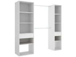 Armoire Everest, Structure Pour Dressing, Portemanteau Ouvert, 200x50h205 Cm, Blanc