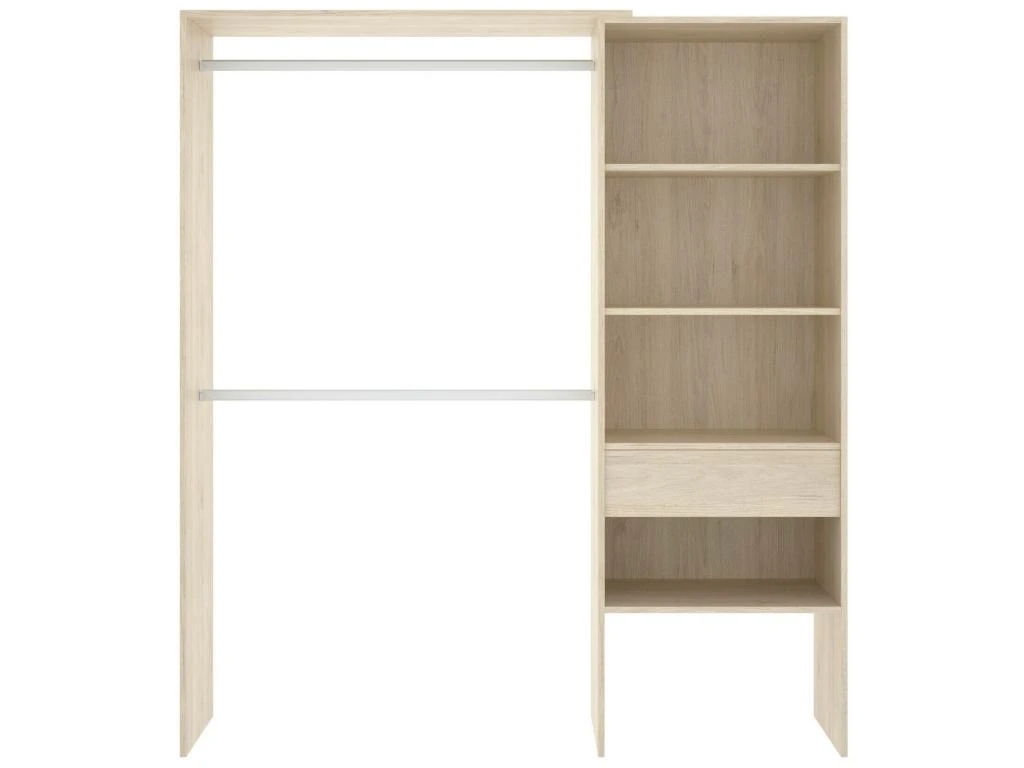 Armoire Lhotse, Structure Pour Dressing, Portemanteau Ouvert, 160x40h187 Cm, ChĂȘne â Image 4