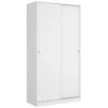 Armoire Kilimangiaro, Portemanteau Pour Chambre, Armoire Avec 2 Portes Coulissantes, 100x50h204 Cm, Blanc