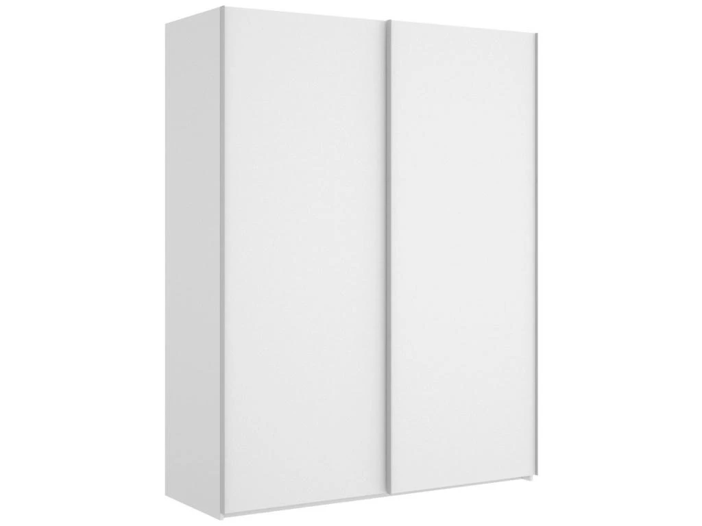 Armoire Nuptse, Porte-manteau Pour Chambre, Armoire Avec 2 Portes Coulissantes, 150x65h204 Cm, Blanc