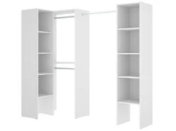 Armoire Plose, Structure Pour Dressing D'angle, Porte-manteau D'angle Ouvert, 226x79h186 Cm, Blanc