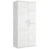 Armoire Priora, Portemanteau Pour Chambre, Armoire Avec 3 Portes Battantes, 90x53h202 Cm, Blanc