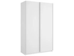 Armoire Annapurna, Porte-manteau Pour Chambre, Armoire Avec 2 Portes Coulissantes, 120x65h204 Cm, Blanc