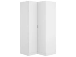 Armoire Dcipo, Meuble D'angle Pour Chambre Ă Coucher, Armoire D'angle Avec 2 Portes Battantes, 91x93h184 Cm, Blanc
