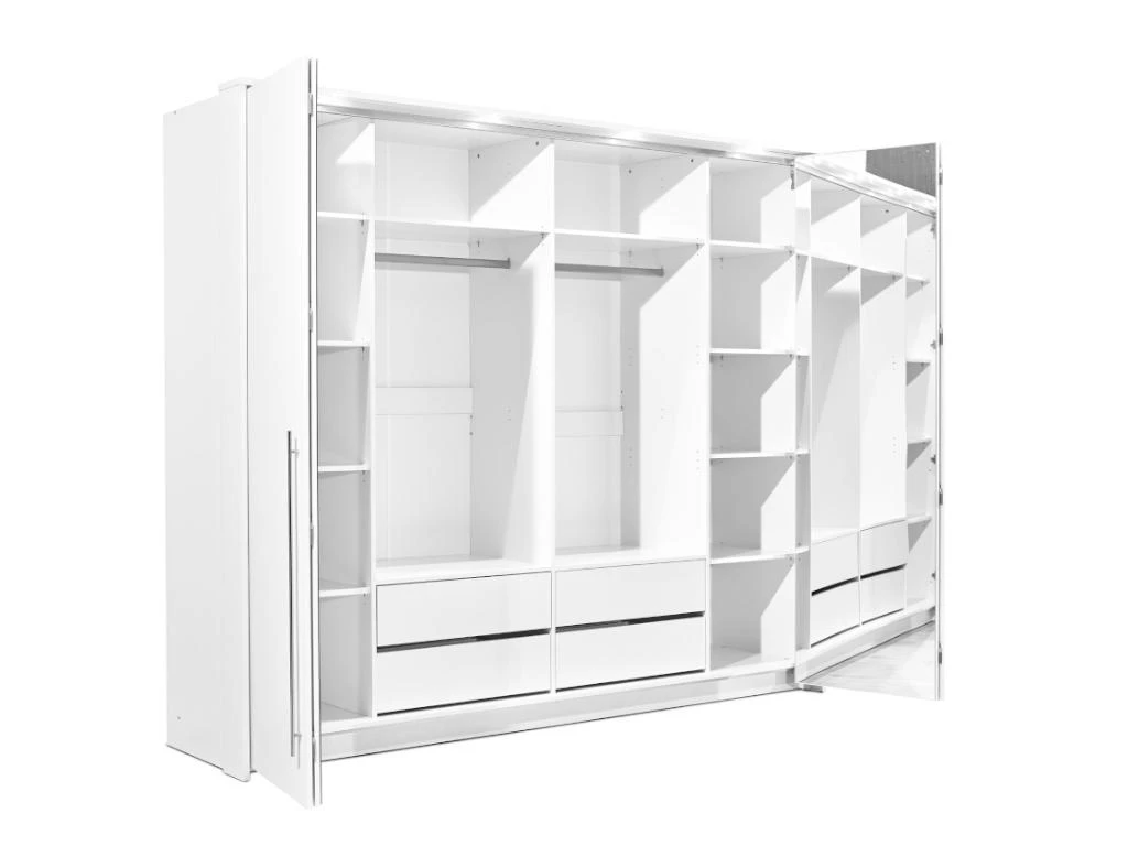 Armoire 2 Portes - Avec Miroir Et LEDs - L255 Cm - Blanc - INGINA – Image 10