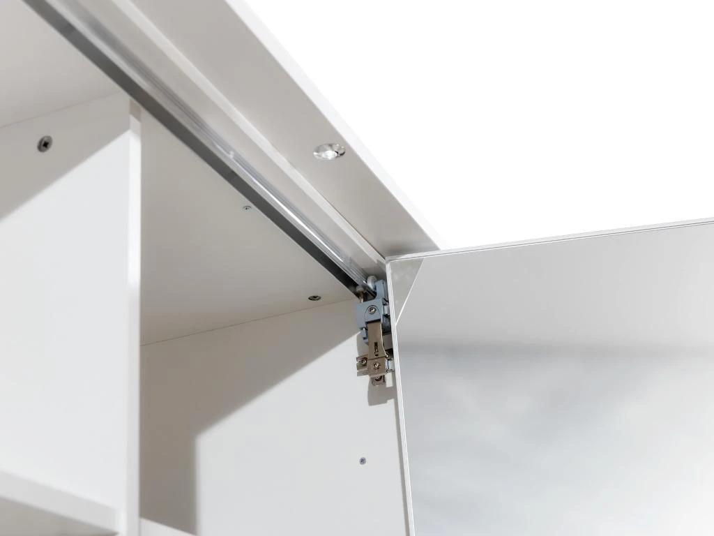 Armoire 2 Portes - Avec Miroir Et LEDs - L255 Cm - Blanc - INGINA – Image 7