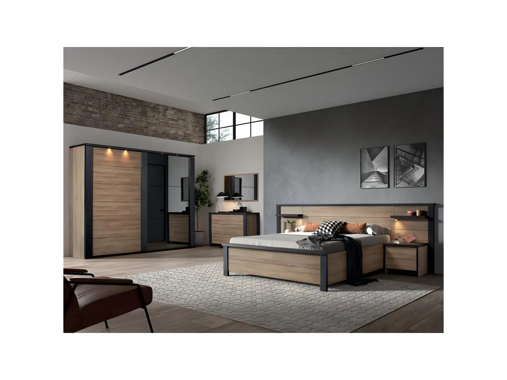 SIWA - Armoire 2 Portes Coulissantes 217cm Avec Leds â Image 2